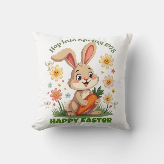 1975 Retro Spring Bunny Kissen (Vorderseite)