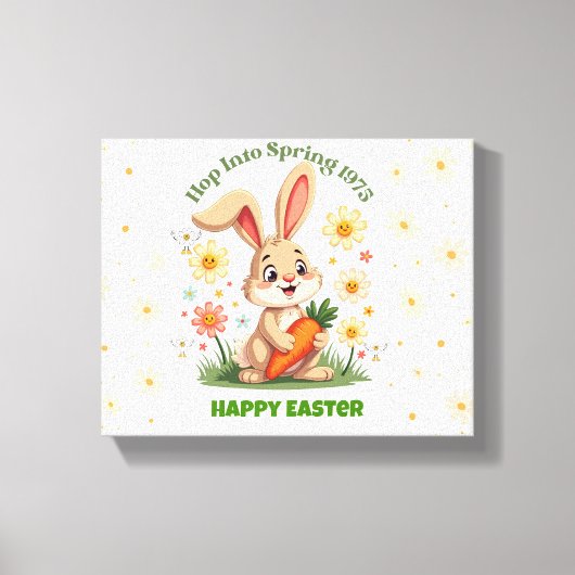 1975 Retro Spring Bunny Leinwanddruck (Vorderseite)