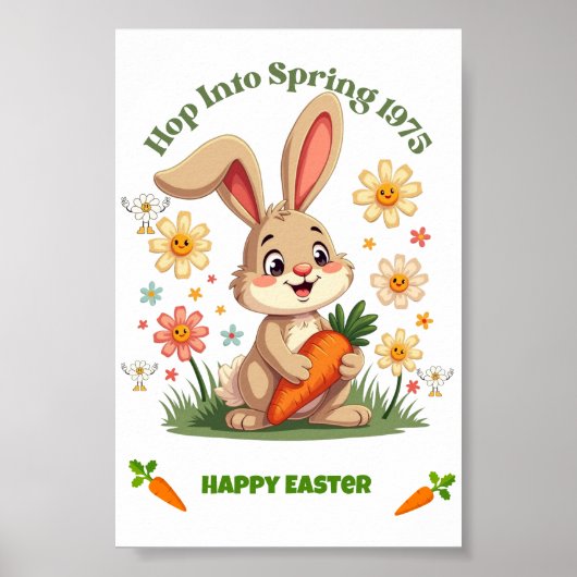 1975 Retro Spring Bunny Poster (Vorne)