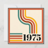 1975 Retro Stripe Vintag Orange Einladung (Vorderseite)