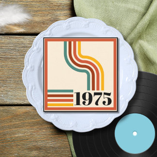 1975 Retro Stripe Vintag Orange Einladung