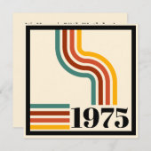1975 Retro Stripe Vintage Poster Einladung (Vorne/Hinten)