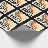1975 Retro Stripe Vintage Poster Geschenkpapier (Ecke)