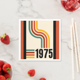 1975 Retro Stripes Vintage Poster Serviette