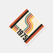 1975 Retro Stripes Vintage Poster Serviette (Ecke)