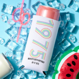 1975 Retro Vintag Rainbow Numeral 50. Selters Dosenkühler