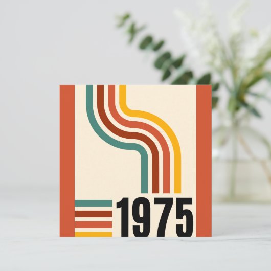 1975 Retro Vintage Poster 50. Geburtstag Einladung (Stehend Vorderseite)