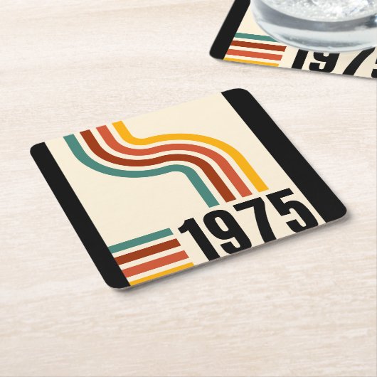 1975 Retro Vintage Poster 50. Geburtstag Rechteckiger Pappuntersetzer (angewinkelt)