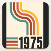 1975 Retro Vintage Poster 50. Geburtstag Rechteckiger Pappuntersetzer (Vorderseite)