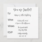 1975 Retro Vintager Regenbogen 50. Geburtstag Schw Einladung (Rückseite)