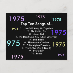 1975 Songs Postkarte