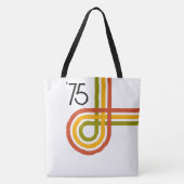 1975 Trendy Retro Rainbow Stripes Tasche (Vorderseite)