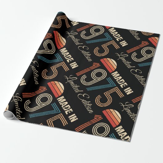 1975 Vintag 50. Geburtstag Geschenkpapier (Ungerollt)