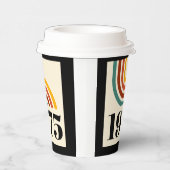 1975 Vintager Retro-Streifen-Regenbogen Pappbecher (Rechts)