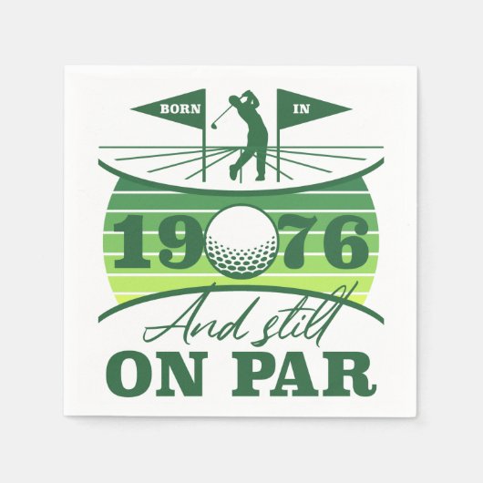 1976 50. Geburtstag Golf Liebhaber Serviette (Vorderseite)
