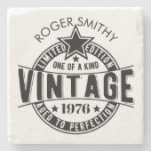 1976 50th Birthday Vintage Aged to perfection Steinuntersetzer (Vorderseite)