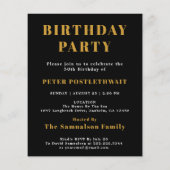 1976 Budget 50th Birthday Invitation Black Gold Flyer (Hinten)