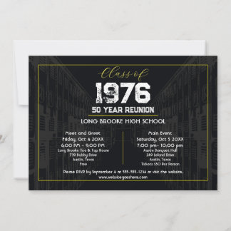 1976 Class Reunion Elegant Black - 50 Year Reunion Einladung
