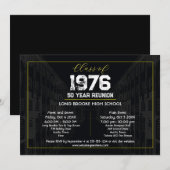 1976 Class Reunion Elegant Black - 50 Year Reunion Einladung (Vorne/Hinten)