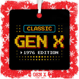 1976 Gen X Classic Retro Gamer Gaming Geburtstag Ornament Aus Metall