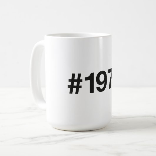 1976 Hashtag 49 Jahre Geburtstag Kaffeetasse (Vorderseite Links)