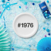 1976 Hashtag 49 Jahre Geburtstag Pappteller (Party)