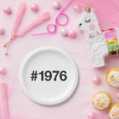 1976 Hashtag 49 Jahre Geburtstag Pappteller (Party)