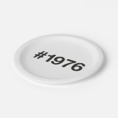 1976 Hashtag 49 Jahre Geburtstag Pappteller (Schrägansicht)