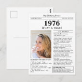 1976 Newspaper Birthday Postkarte (Vorne/Hinten)