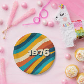 1976 Retro Paper Teller Vintag 70er Groovy Stripes (Party)