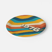 1976 Retro Paper Teller Vintag 70er Groovy Stripes (Schrägansicht)