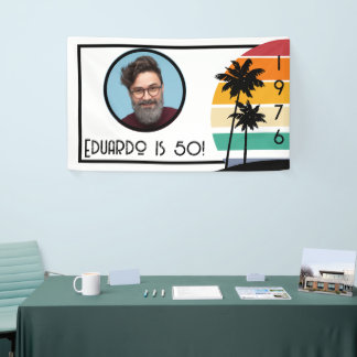 1976 Retro-Streifen-Sonnenuntergang-Vintage-Benutz Banner
