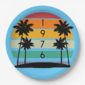 1976 Retro Stripe Sunset Vintag Pappteller (Vorderseite)