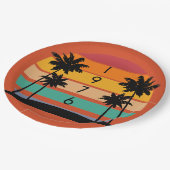 1976 Retro Stripe Sunset Vintag Pappteller (Schrägansicht)