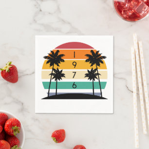 1976 Retro Stripe Sunset Vintag Serviette