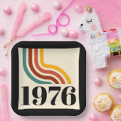 1976 Retro Stripe Vintage Poster 50th Birthday Pappteller (Party)