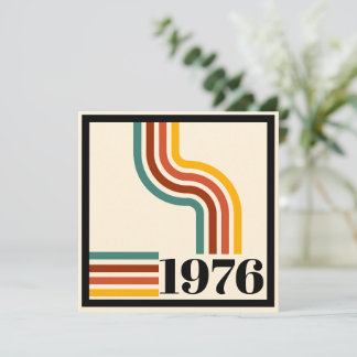 1976 Retro Stripe Vintage Poster Einladung