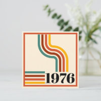 1976 Retro Stripe Vintage Poster Orange