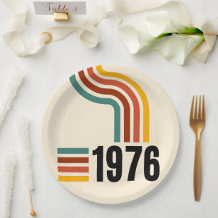 1976 Retro Vintage Poster 50. Geburtstag Pappteller