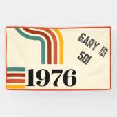 1976 Retro Vintage Poster 50. Geburtstag Schwarz Banner (Horizontal)