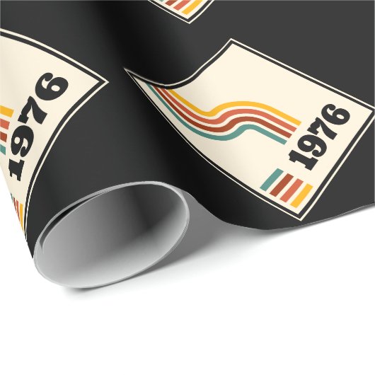 1976 Retro Vintage Poster Geburtstag oder Wiederse Geschenkpapier (Rolleneckpunkt)