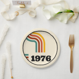 1976 Retro Vintage Poster Geburtstag oder Wiederse Pappteller