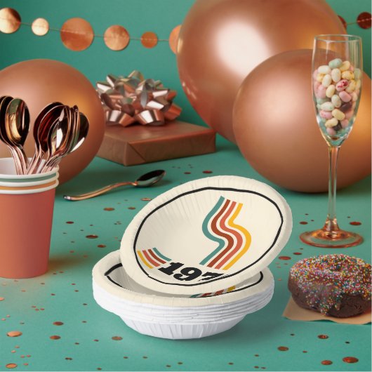 1976 Retro Vintage Poster Geburtstag oder Wiederse Pappteller (Multi)