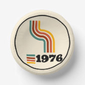 1976 Retro Vintage Poster Geburtstag oder Wiederse Pappteller (Vorderseite)