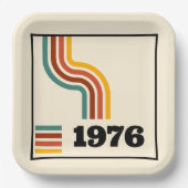1976 Retro Vintage Poster Geburtstag oder Wiederse Pappteller (Vorderseite)