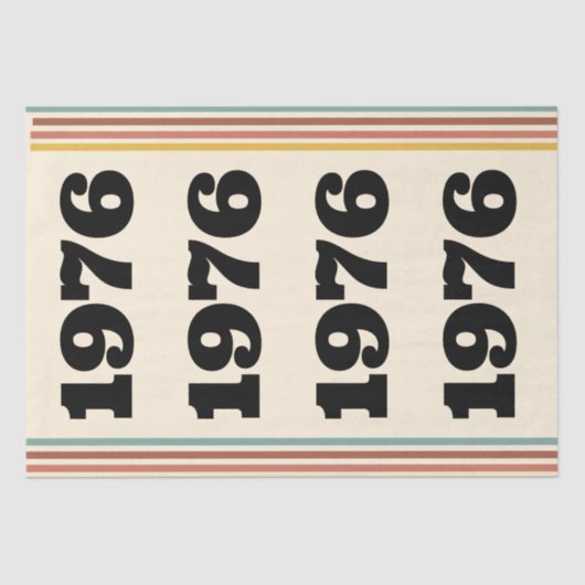 1976 Retro Vintage Poster Geburtstag oder Wiederse Seidenpapier (Vorderseite)