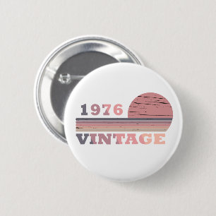 1976 vintage Geburtstag rosa und lila Button