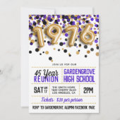 1976 Wiedersehen zur Uni der High School Einladung (Vorderseite)