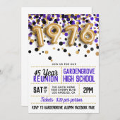 1976 Wiedersehen zur Uni der High School Einladung (Vorne/Hinten)