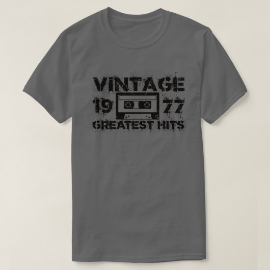 1977 Beste Treffer Vintag Black T-Shirt (Design vorne)